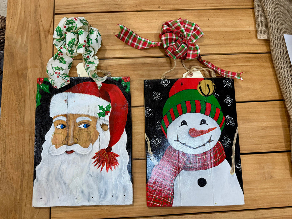 Hand-Painted Wooden Holiday Wall Decor