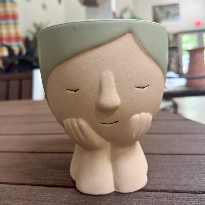 6" Zen Face Succulent Pot