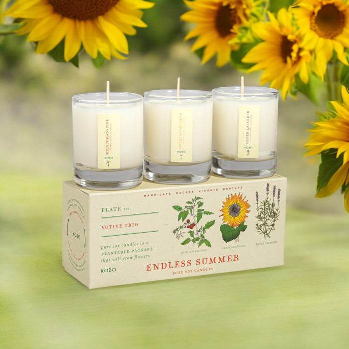 KOBO Endless Summer Votive Candle Trio- Plant the Box!