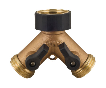 2-Way Metal Hose Connector (brass/black)