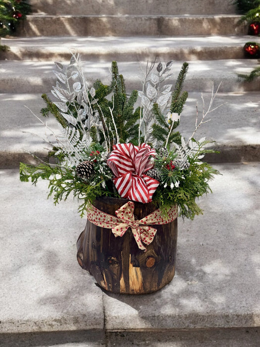 Handmade Holiday Log Planters