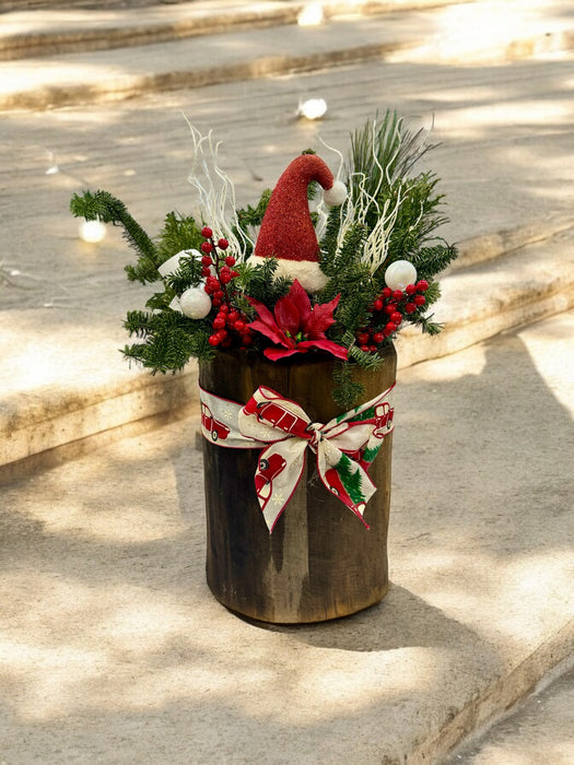 Handmade Holiday Log Planters