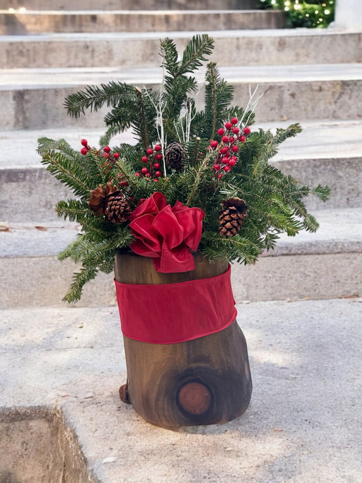 Handmade Holiday Log Planters