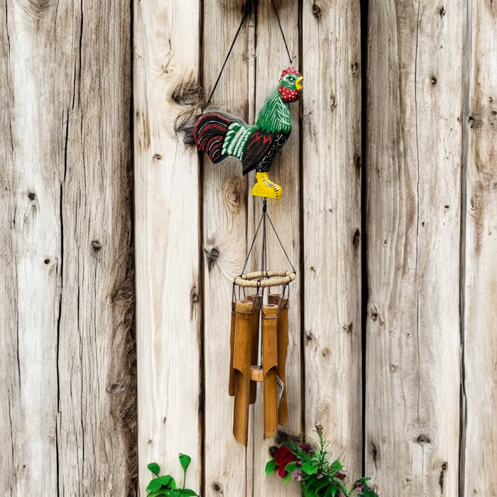 Rooster Bamboo Wind Chime